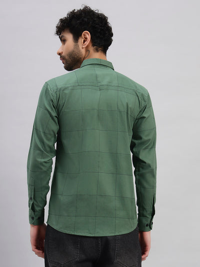 Sage Green Cotton Printed Full Sleeve Shirt
