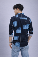 Men’s Satin Cotton Printed Full Sleeve Shirt – Regular Fit
