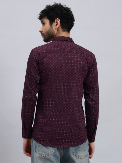 Men’s Satin Cotton Printed Shirt – Regular Fit