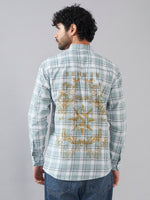 Pale Blue Check Back-Printed Full Sleeve Shirt