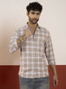 Brown Checks Back Printed Full Sleeve Shirt