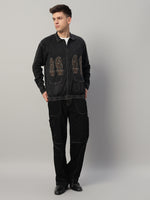 Classic Washed Embroidered Oversized Cotton Jacket