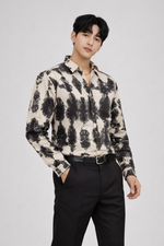 Men’s Satin Cotton Tie-Dye Printed Full Sleeve Shirt – Regular Fit