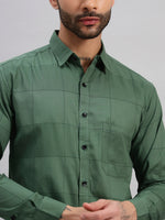 Sage Green Cotton Printed Full Sleeve Shirt