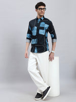 Men’s Satin Cotton Printed Full Sleeve Shirt – Regular Fit