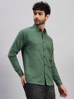 Sage Green Cotton Printed Full Sleeve Shirt