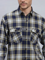 Men’s Cotton Oversized Checkered Shirt – Double Pocket