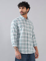 Pale Blue Check Back-Printed Full Sleeve Shirt