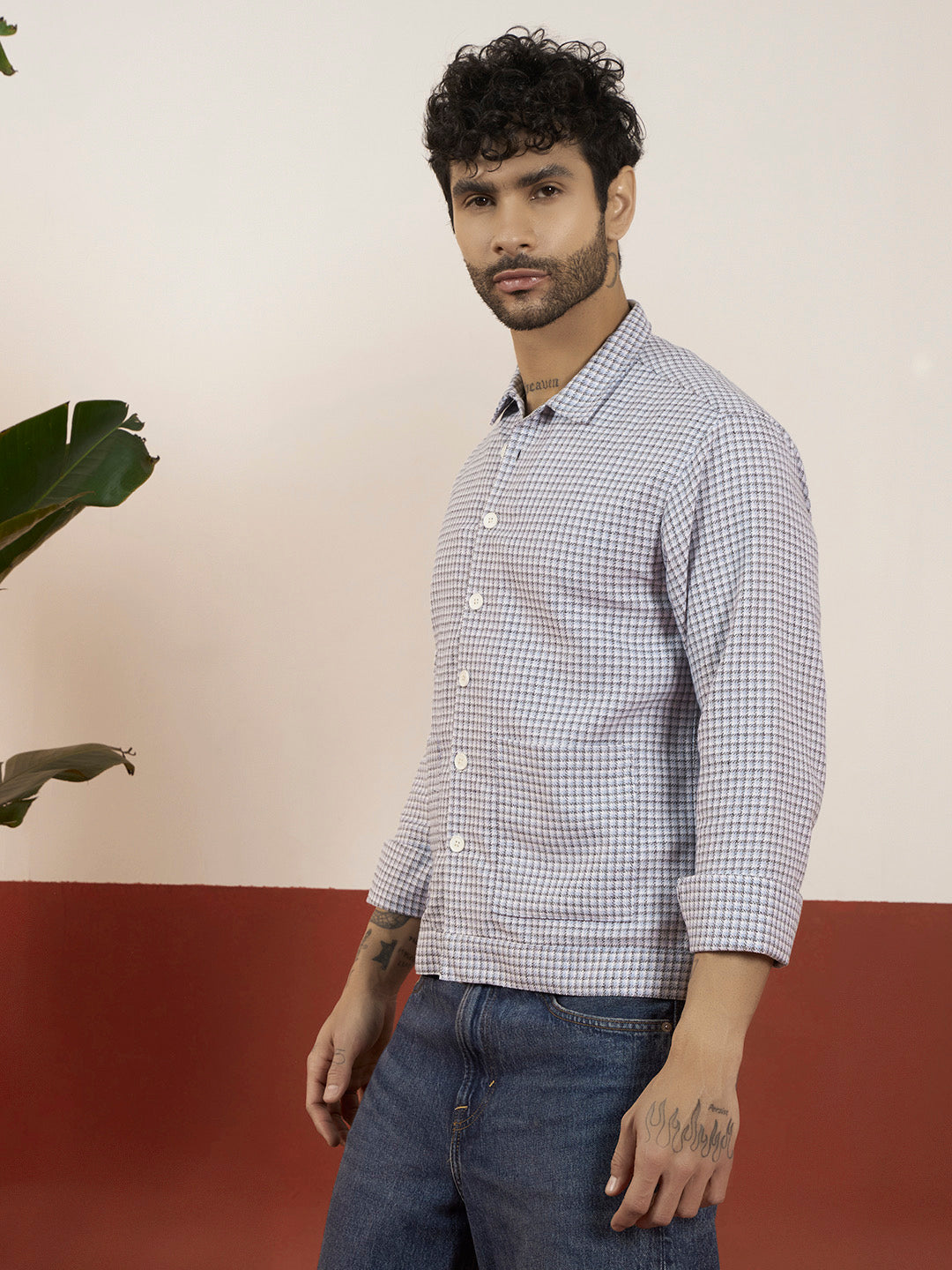 Men’s Cotton Checkered shacket