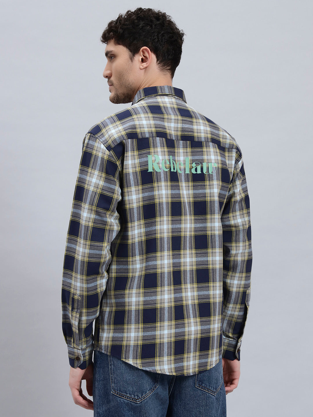 Men’s Cotton Oversized Checkered Shirt – Double Pocket