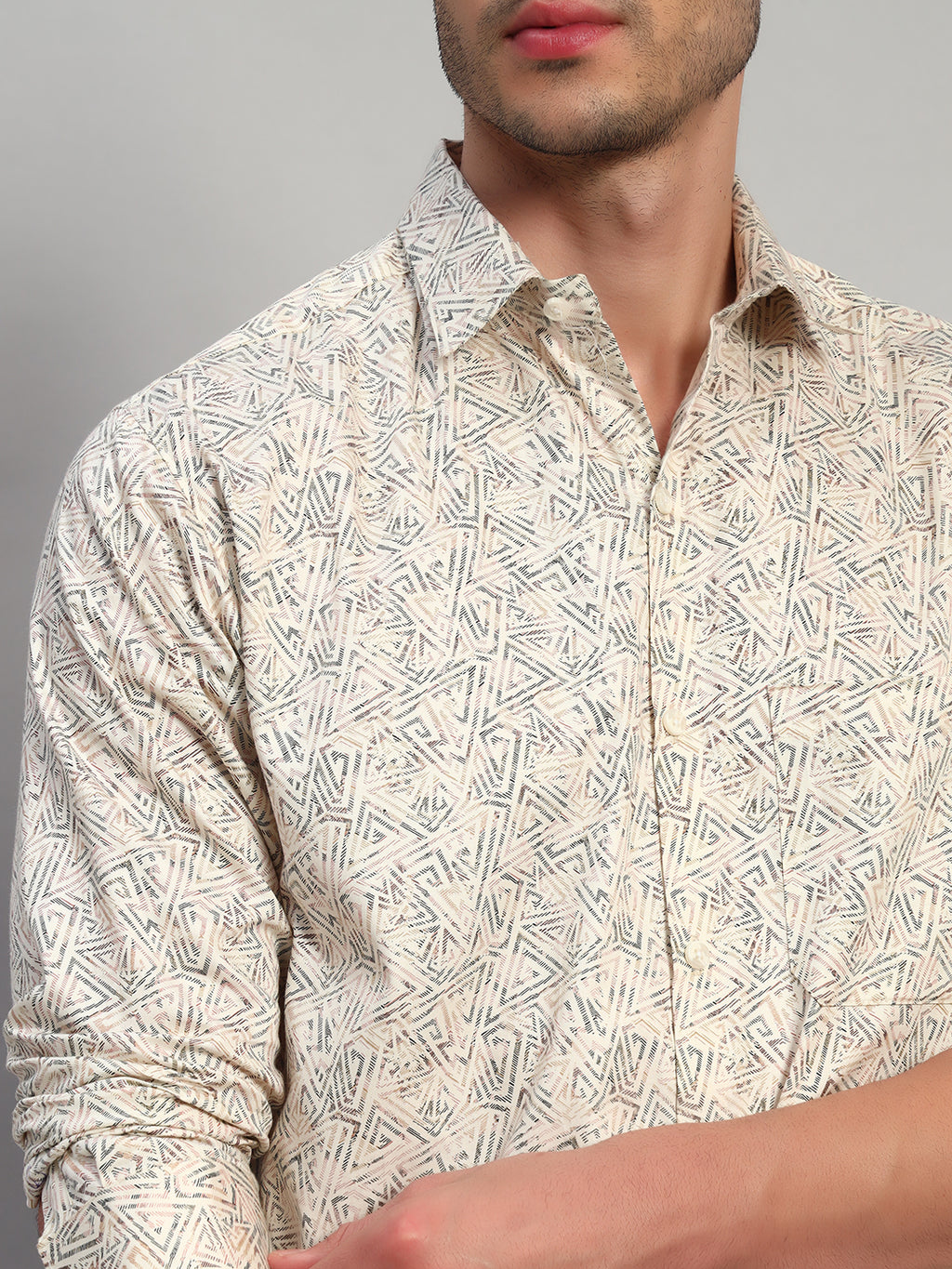 REBELAW Satin Printed Full Sleeve Shirt – Regular Fit