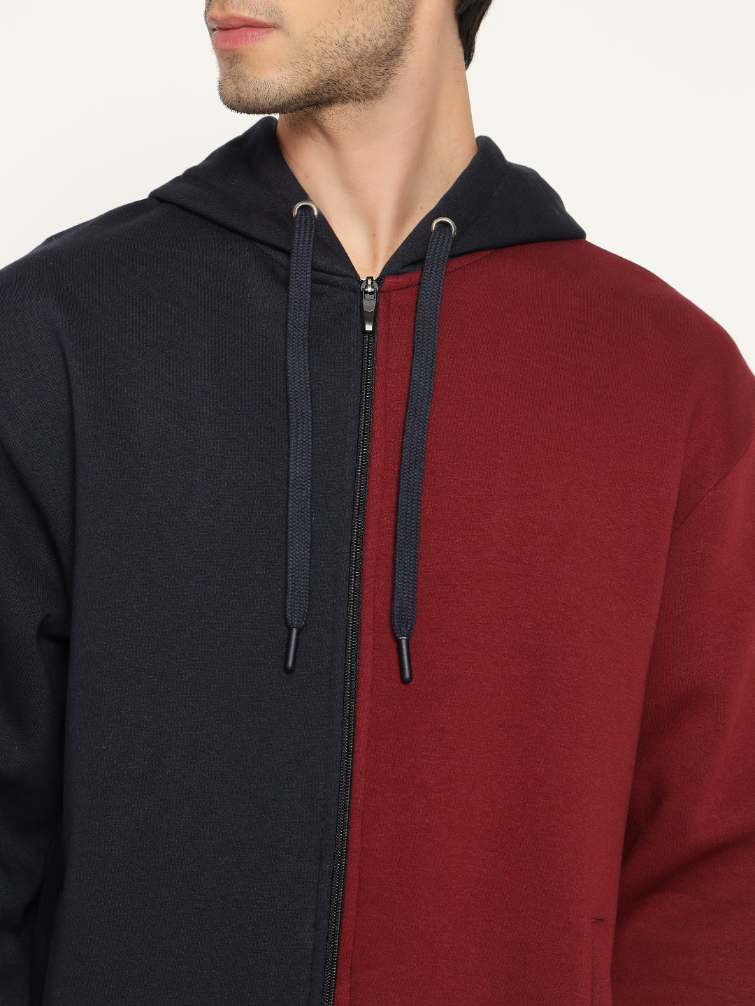 Men’s Colour Block Patch Hoodie – Full Sleeve
