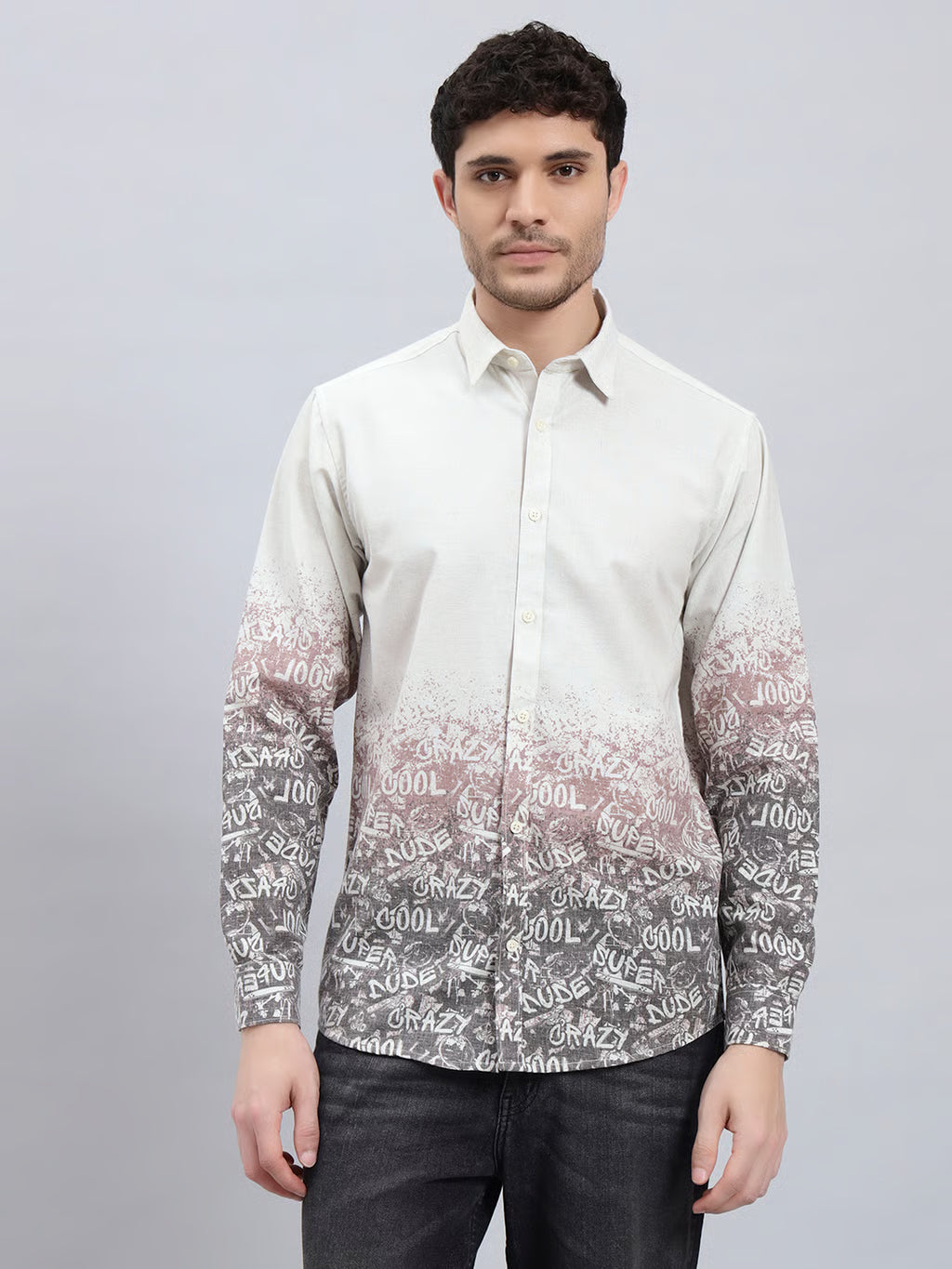 The Dusk Ombre Men’s Cotton Linen Full Sleeve Summer Shirt – Regular Fit