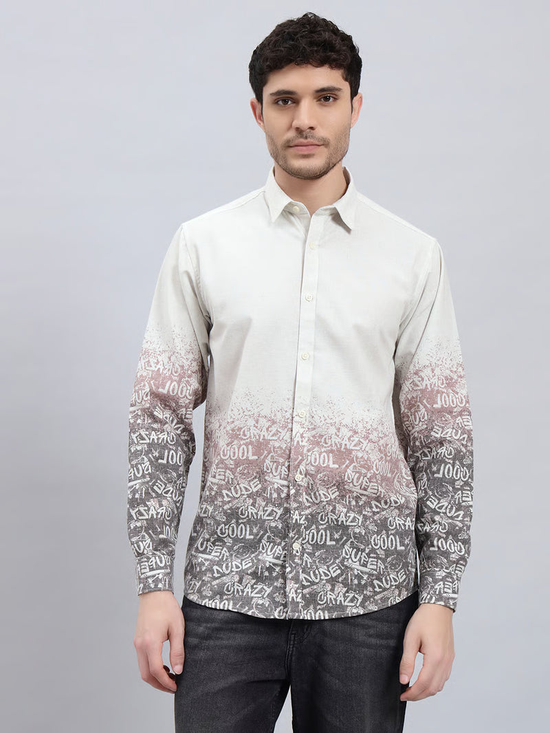 The Dusk Ombre Men’s Cotton Linen Full Sleeve Summer Shirt – Regular Fit