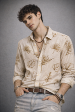 Leaf Drift Linen Regular Fit Shirt