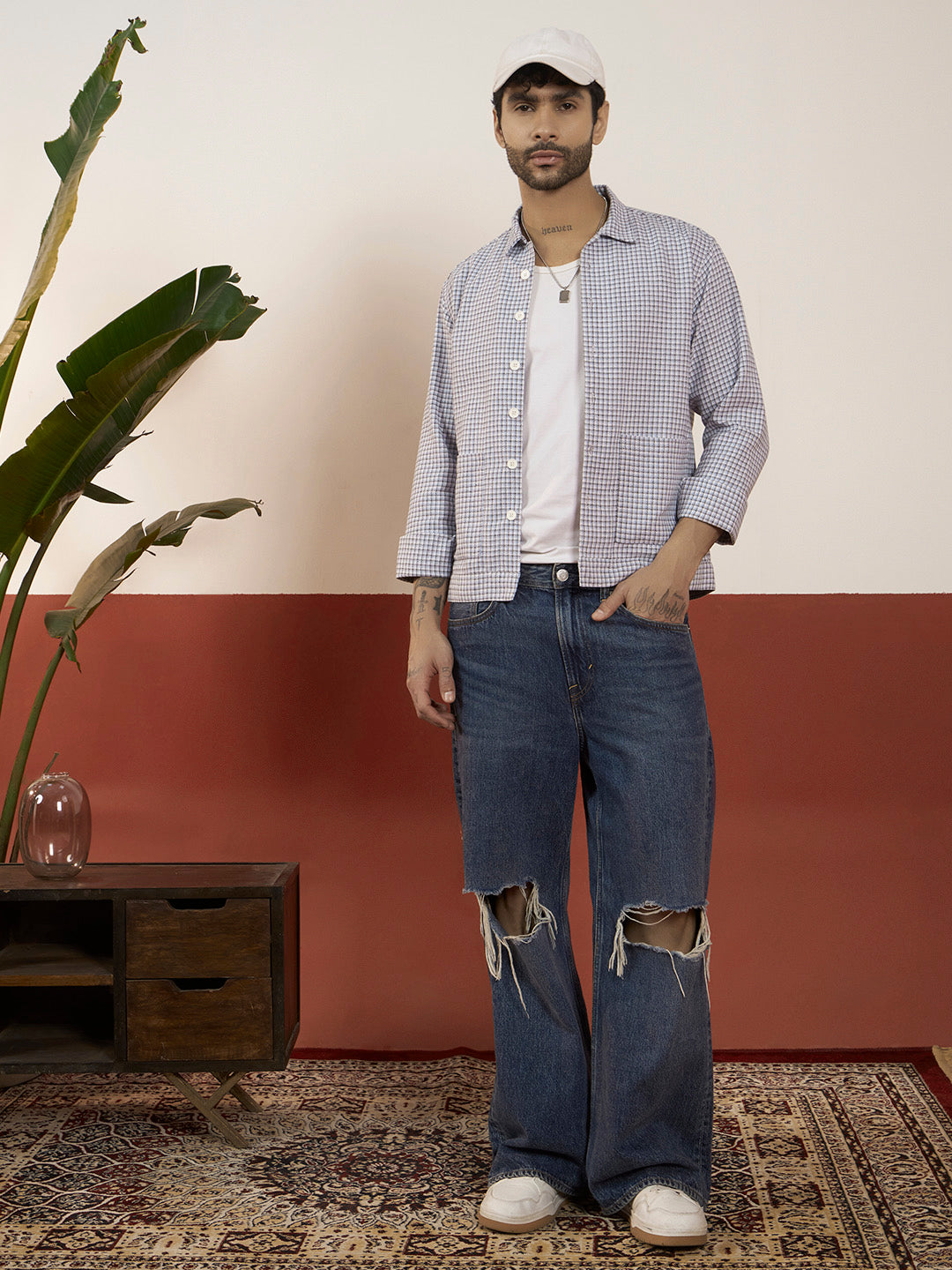 Men’s Cotton Checkered shacket