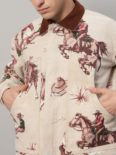 Western Trail Cowboy Printed Cotton Twill Jacket