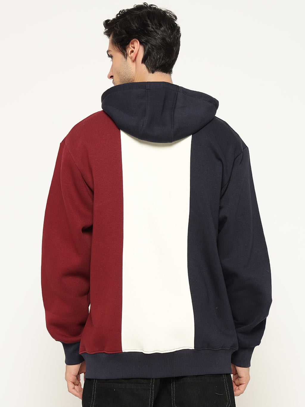 Men’s Colour Block Patch Hoodie – Full Sleeve