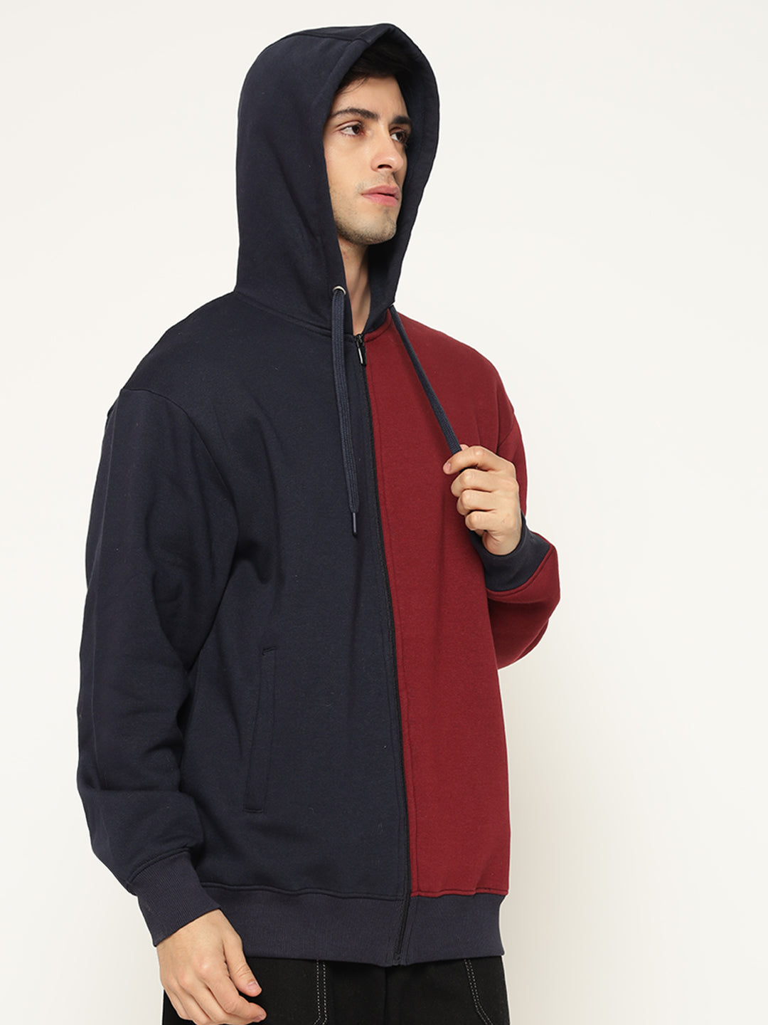 Men’s Colour Block Patch Hoodie – Full Sleeve
