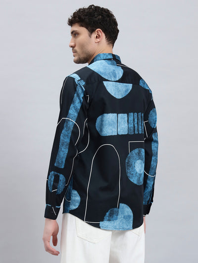 Men’s Satin Cotton Printed Full Sleeve Shirt – Regular Fit