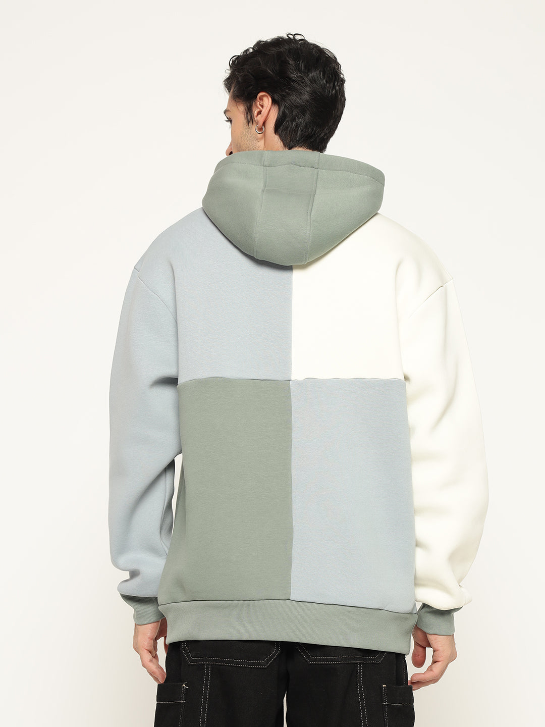 Men’s Colour Block Patch Hoodie – Full Sleeve