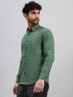 Sage Green Cotton Printed Full Sleeve Shirt