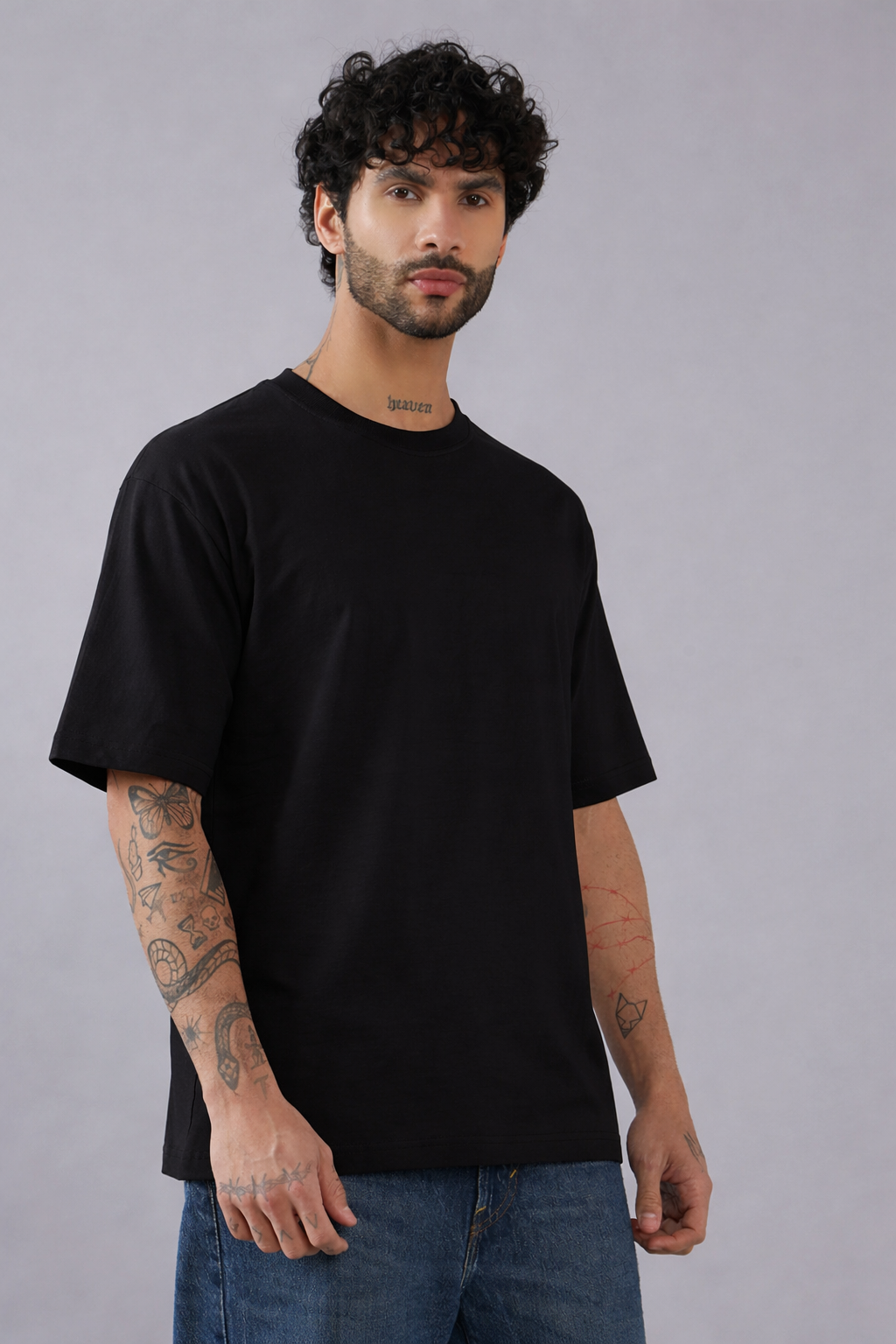 Men’s Oversized Drop Shoulder T-Shirt | 100% Premium Cotton | Classic Black