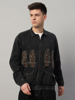 Classic Washed Embroidered Oversized Cotton Jacket