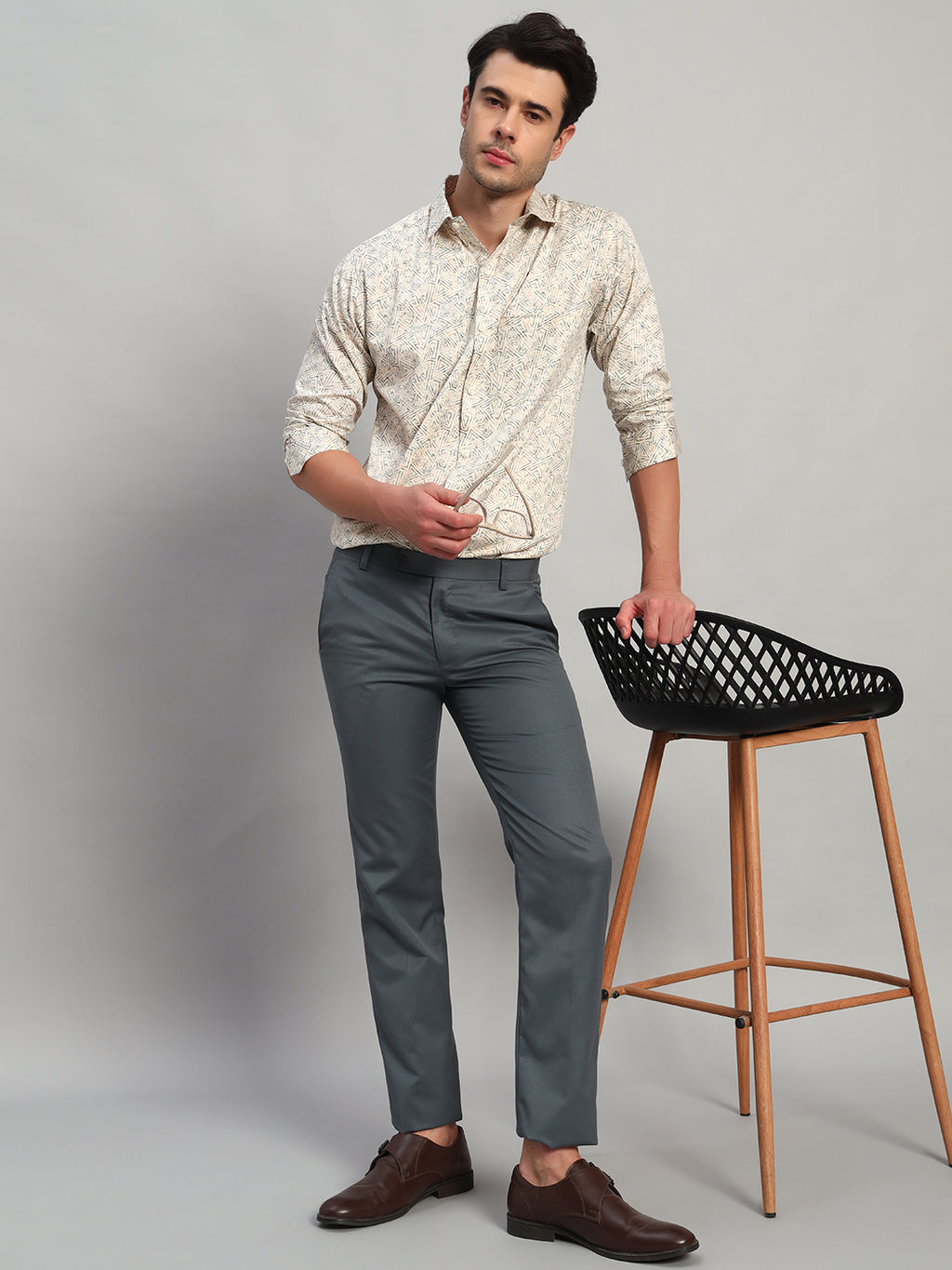 REBELAW Satin Printed Full Sleeve Shirt – Regular Fit