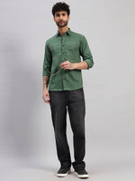 Sage Green Cotton Printed Full Sleeve Shirt