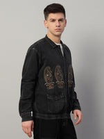 Classic Washed Embroidered Oversized Cotton Jacket