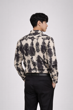 Men’s Satin Cotton Tie-Dye Printed Full Sleeve Shirt – Regular Fit