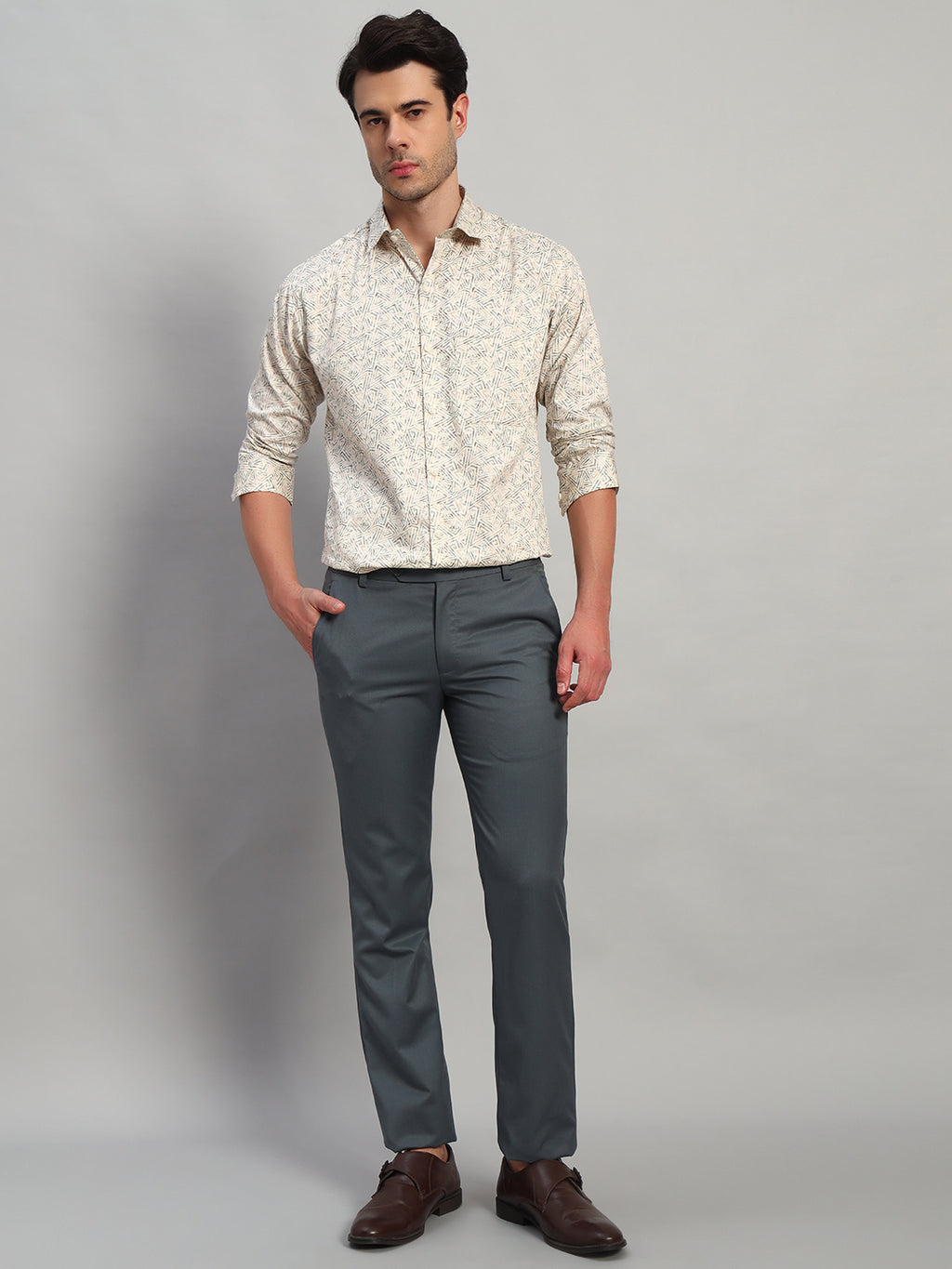 REBELAW Satin Printed Full Sleeve Shirt – Regular Fit