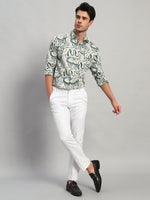 Men’s Satin Cotton Printed Full Sleeve Shirt – Regular Fit