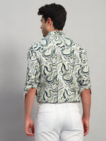 Men’s Satin Cotton Printed Full Sleeve Shirt – Regular Fit
