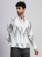 City Pattern White Shirt