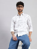 REBELAW Linear Grid Cotton Regular Fit Shirt